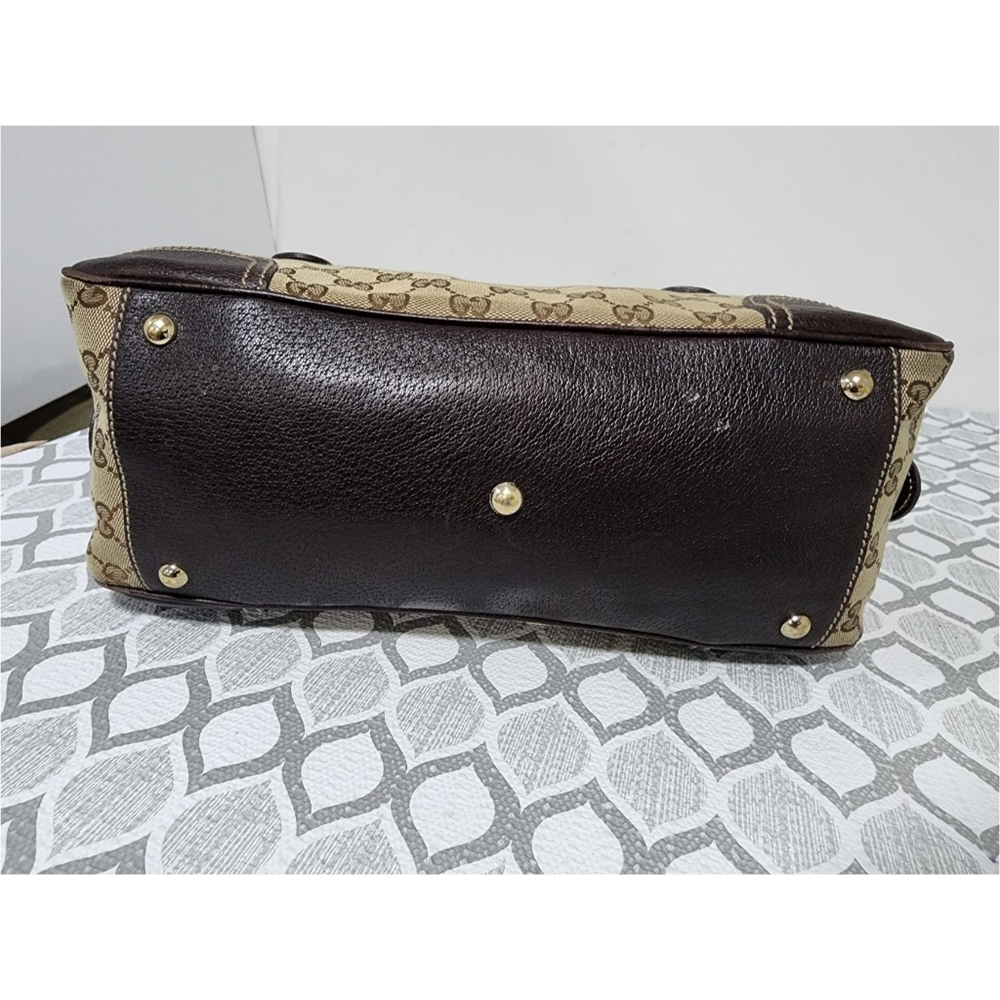 GUCCI Vintage Monogram Small Princy Shoulder Dark Brown/Beige - Picture 10 of 14